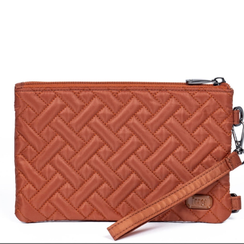 Lug Peekaboo wristlet pouch-Copper Brown